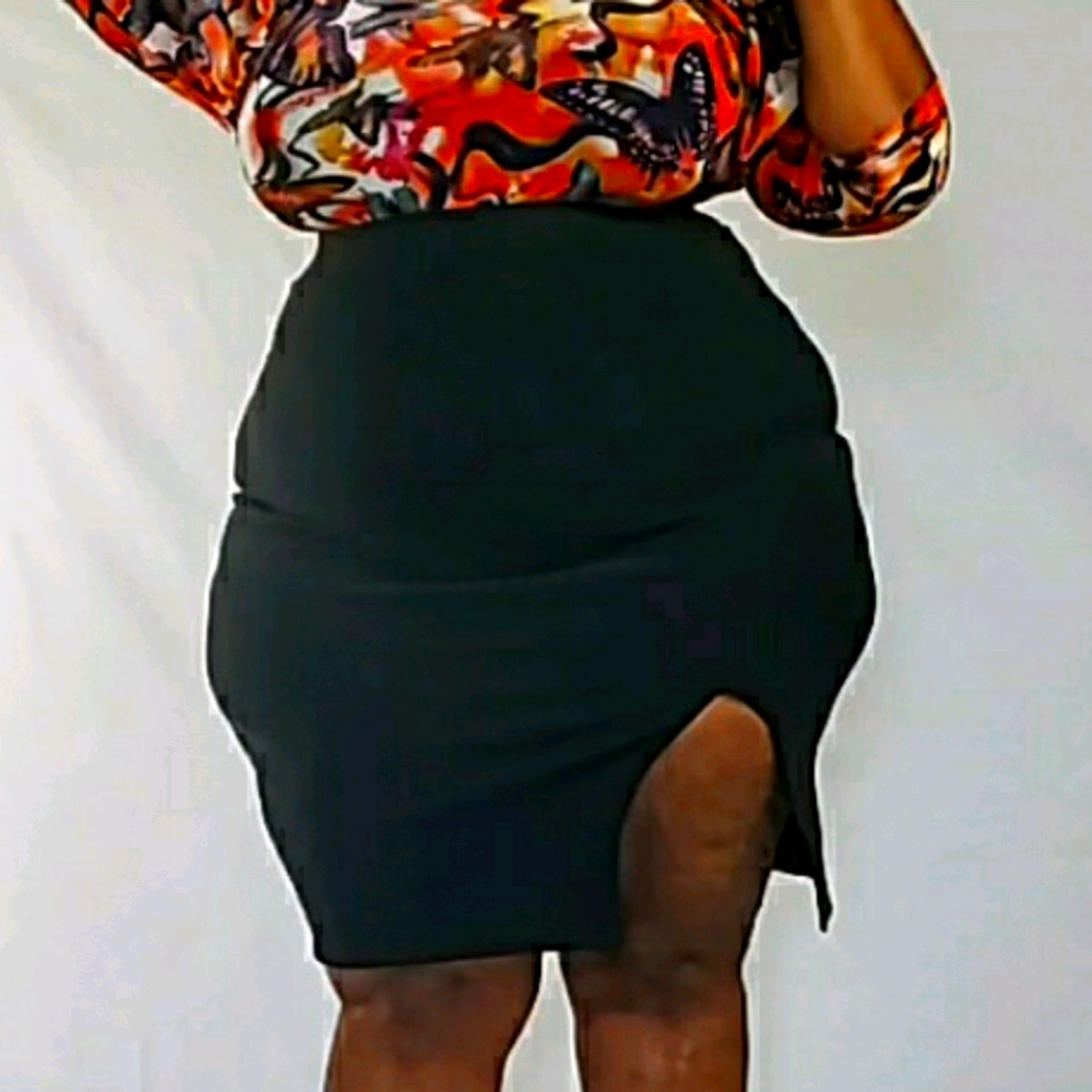 High Waisted side split skirt